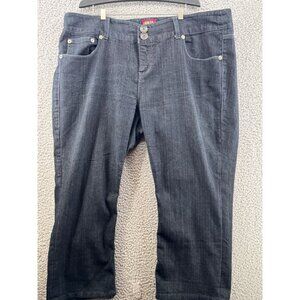 Vintage Torrid Cropped Dark Wash Denim Jeans With Double Button Plus Size 20W